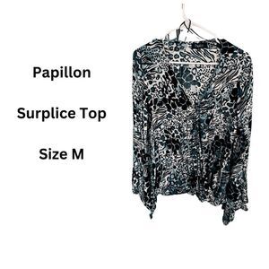 Papillon Surplise French Front Tuck Blouse With Bohemian Sleeves